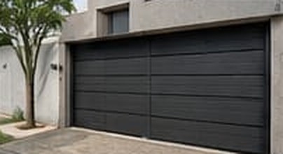 Portão de garagem residencial na cor grafite